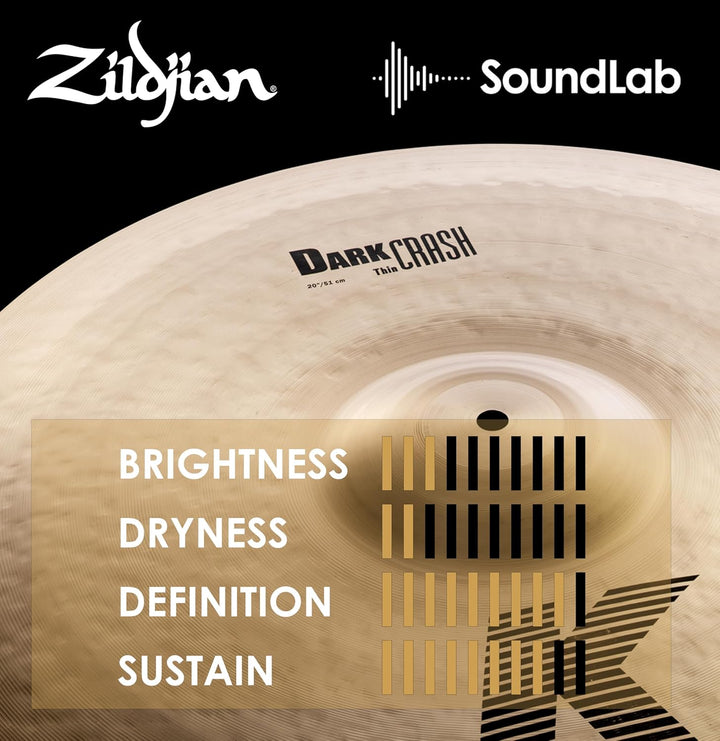 Zildjian K Zildjian Series - 20" Dark Crash Thin Cymbal 20 Zoll Dark Thin, 20 Zoll Dark Thin