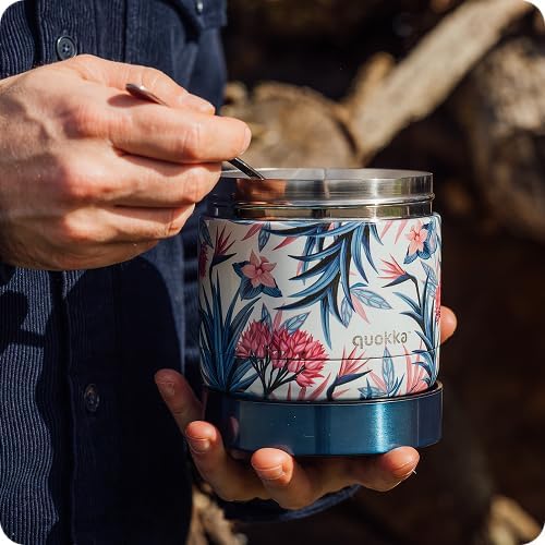 Quokka WHIM BLUE GARDEN | THERMOBEHÄLTER AUS EDELSTAHL FÜR ESSEN 604 ML 604 ml Blue Garden, 604 ml B
