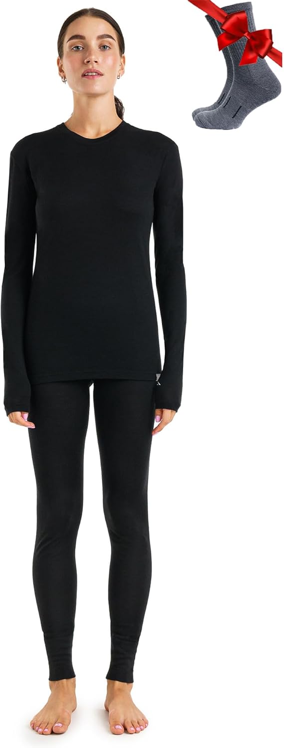 Merino.tech 100% Merino Unterwäsche Damen Set - Leicht, Mittelgewicht, Funktionsunterwäsche Merinowo