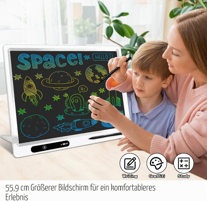 LCD-Schreibtablett, 22 Zoll Dual Colorful Screen Writing Doodle Board Elektronischer digitaler Schre