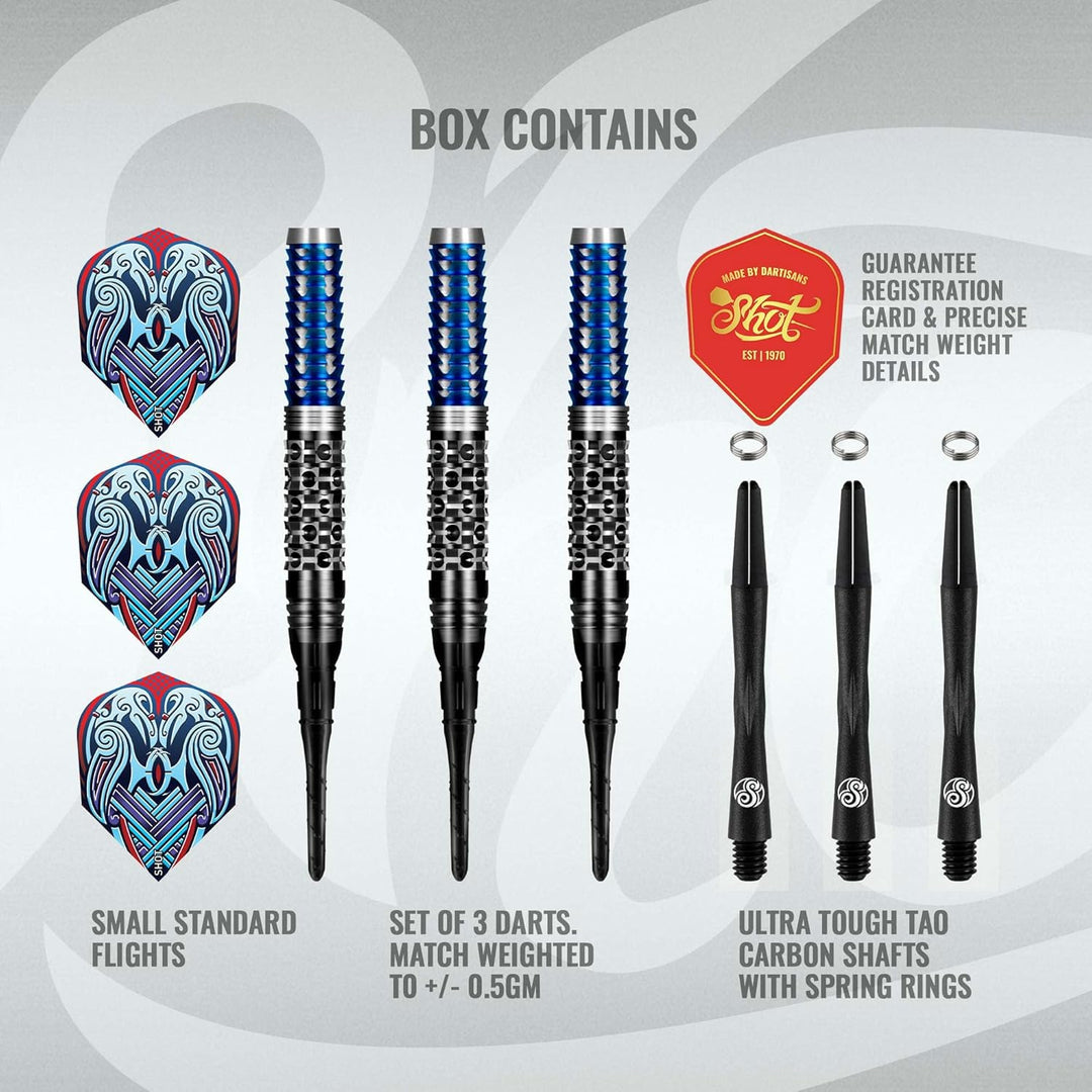 Shot Soft Darts Boris Koltsov Viking Raven 90% Tungsten Softtip Darts Softdart Dartpfeile (18 Gramm)