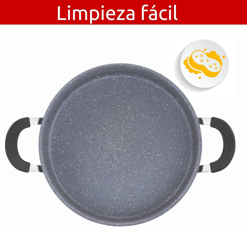 Lagostina Tempra Mineral Topf mit Deckel, Stahl und Aluminium mit Mineralien-Beschichtung + Ø 26 cm,