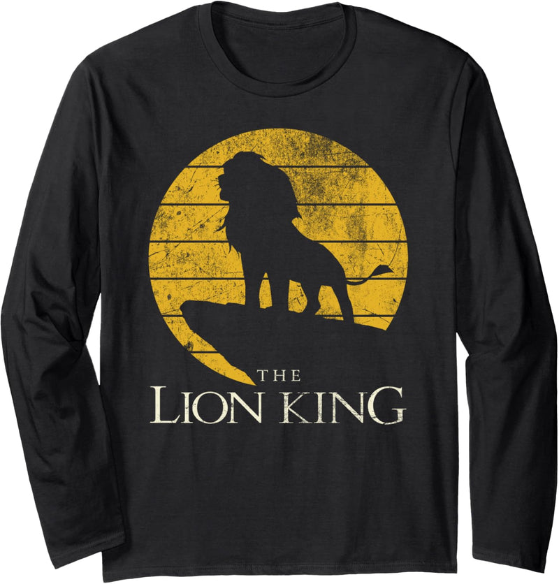 Disney The Lion King Simba Silhouette Lined Sunset Logo Langarmshirt