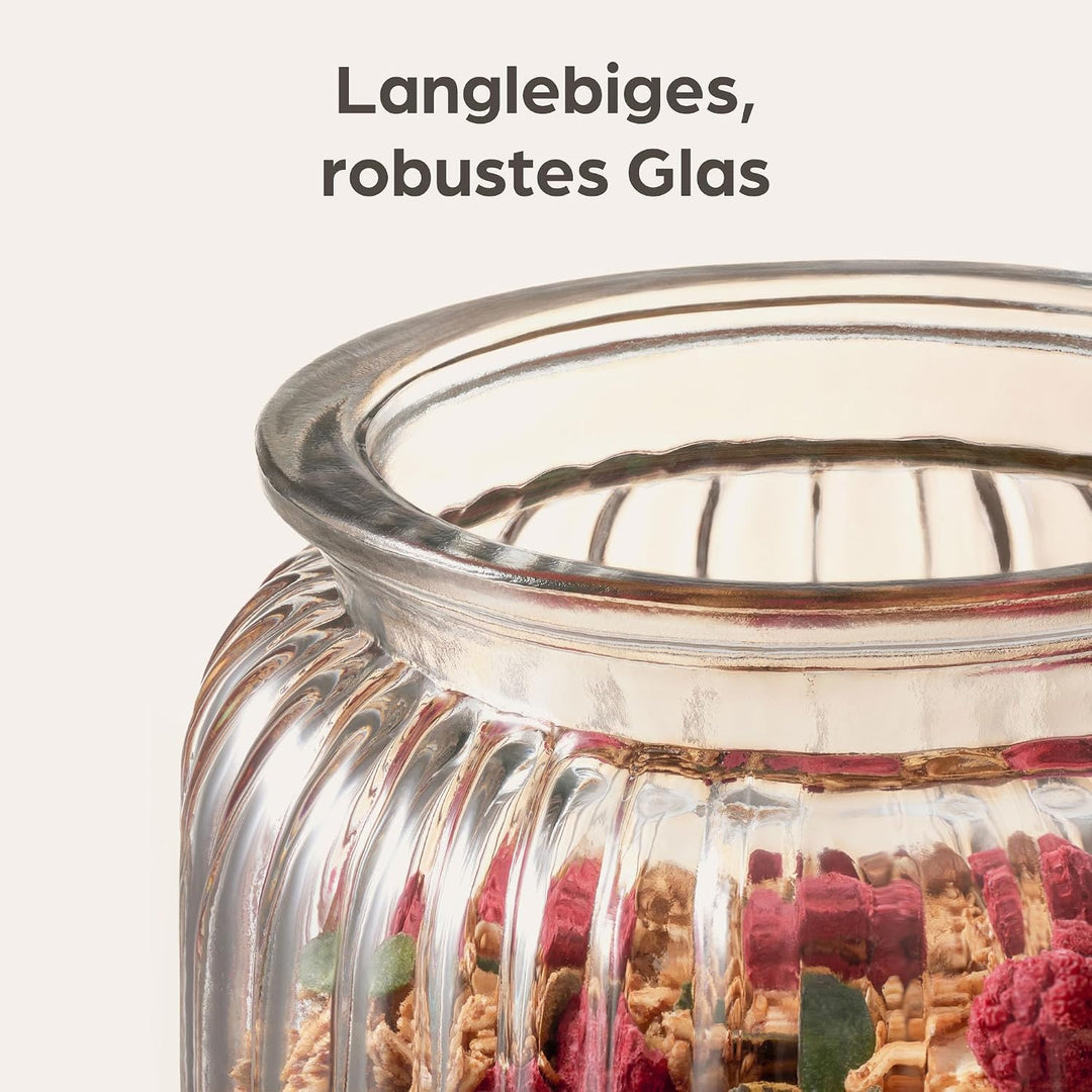 Praknu 6 Vorratsglas mit Deckel &amp; Etiketten - 1L - Bonbonglas Vorratsgläser für Candy Bar, Hochzeit,