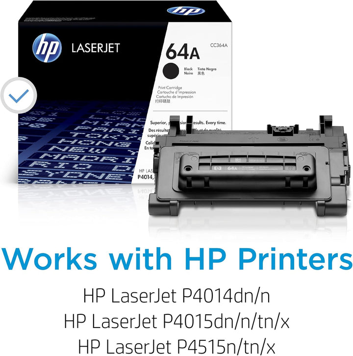 HP 64A (CC364A) Schwarz Original Toner für HP Laserjet P4015, HP Laserjet P4515 Schwarz 10.000S, Sch