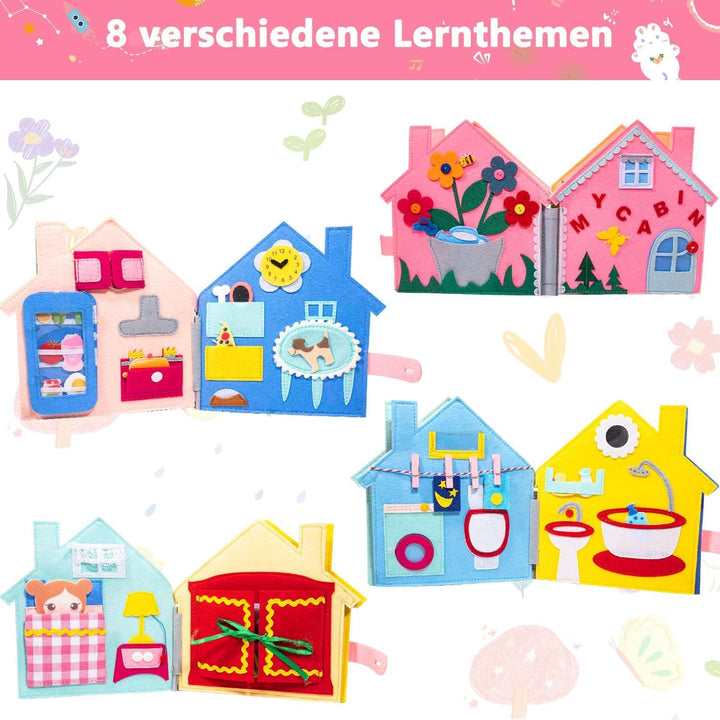 UNOSEKS Quiet Book 2 Jahre, Filzbuch Bauernhof Montessori, 3D Filz Busy Book Ab 2 Jahr Baby Activity