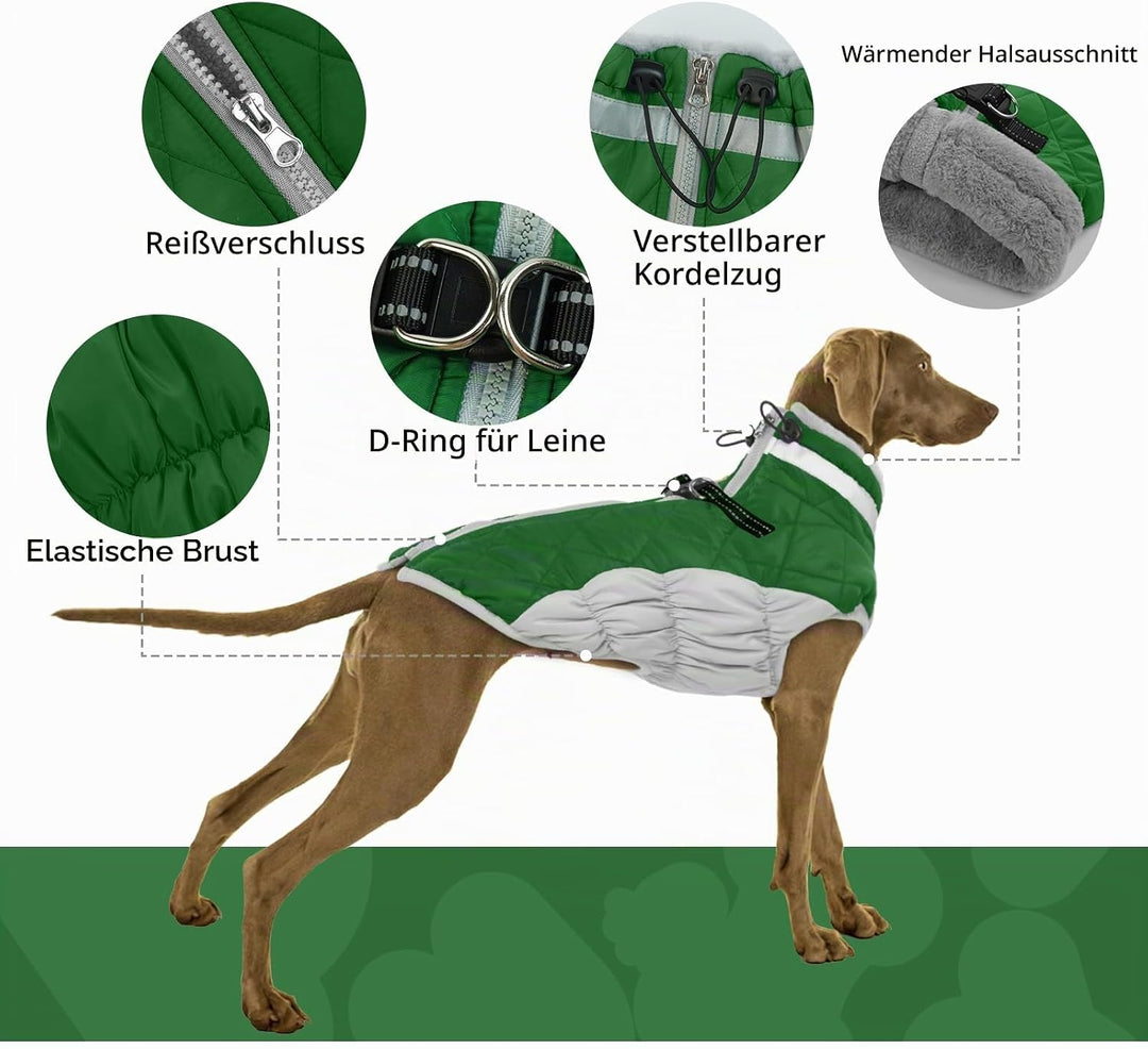 Hundejacke Fleece Winter, Winter Hundemantel wasserdichte Winterweste Jacken Hundemantel Hundepullov