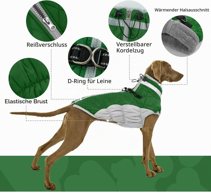 Hundejacke Fleece Winter, Winter Hundemantel wasserdichte Winterweste Jacken Hundemantel Hundepullov