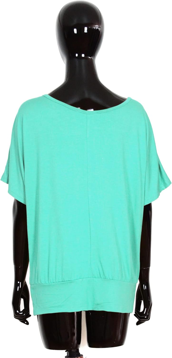 Van Der Rich ® - Oversize T-Shirt mit Fledermausärme - Damen #Feder-aqua M, #Feder-aqua M