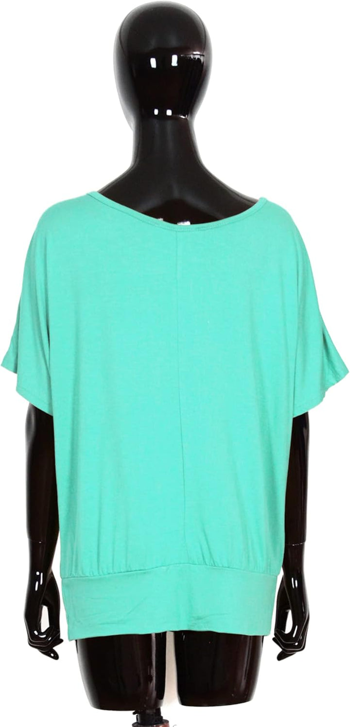 Van Der Rich ® - Oversize T-Shirt mit Fledermausärme - Damen #Feder-aqua L, #Feder-aqua L