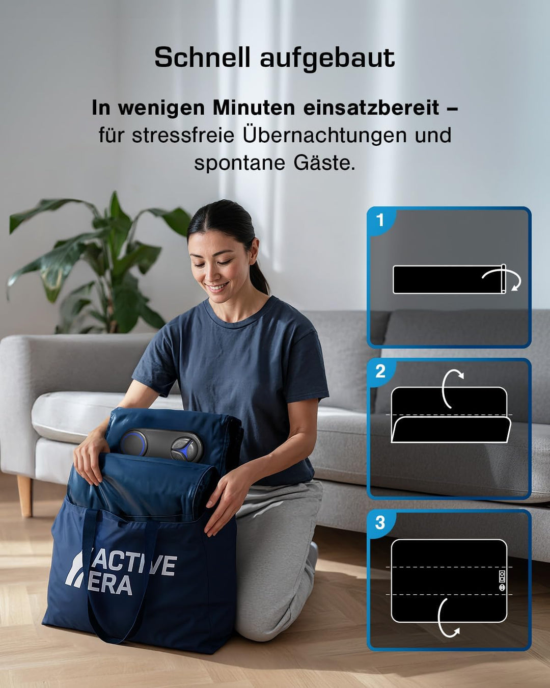 Active Era Premium Luftbett Doppel King Size - 203 x 152 x 48 cm - mit eingebauter elektrischer Pump