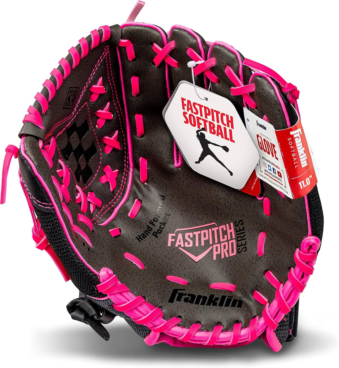 Franklin Sports Windmühle Serie Leichte Softball Handschuh, 27,9 cm für Rechtshänder Pink/Grau, für
