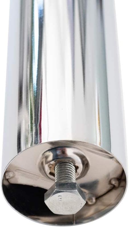 Sossai® Premium Tischbeine TBCH | höhenverstellbar | Design: Chrom | 4 Stück | Höhe: 71 cm (710 mm)