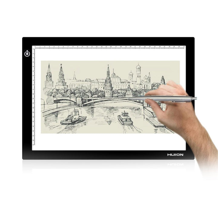 HUION Leuchttisch L4S LED Pad, 31 x 21cm Arbeitsbereich, Tragbare Lichtkasten Leuchtkasten mit USB K