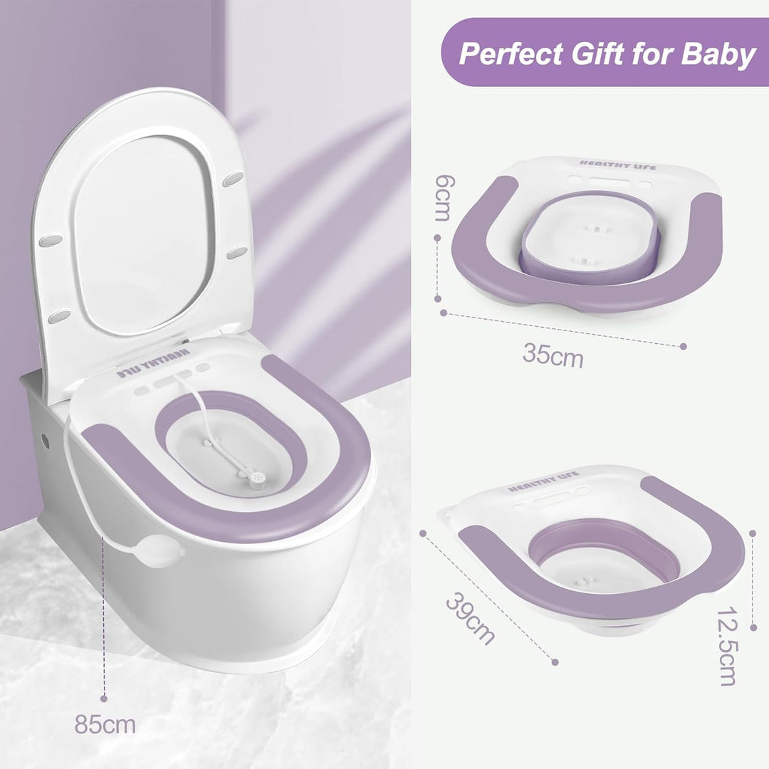 Sitzbad für Toilette, Bidet Einsatz für Toilette mit Spülung, Faltbares Sitzbadewanne Erwachsene, Si