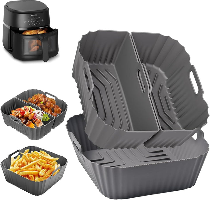 Silikonform für Heissluftfritteuse 19-23CM, Air Fryer Zubehör Silikon Einsatz anstelle Backpapier, H