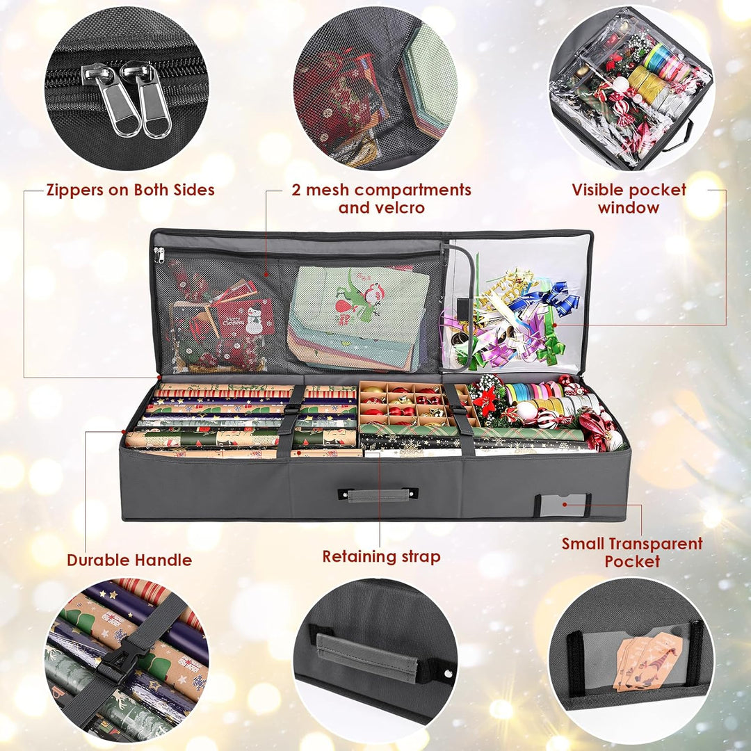 Geschenkpapier Aufbewahrung,95 * 35 * 16cm Geschenkpapier Organizer,Wasserdichtes 600D Oxford Gewebe