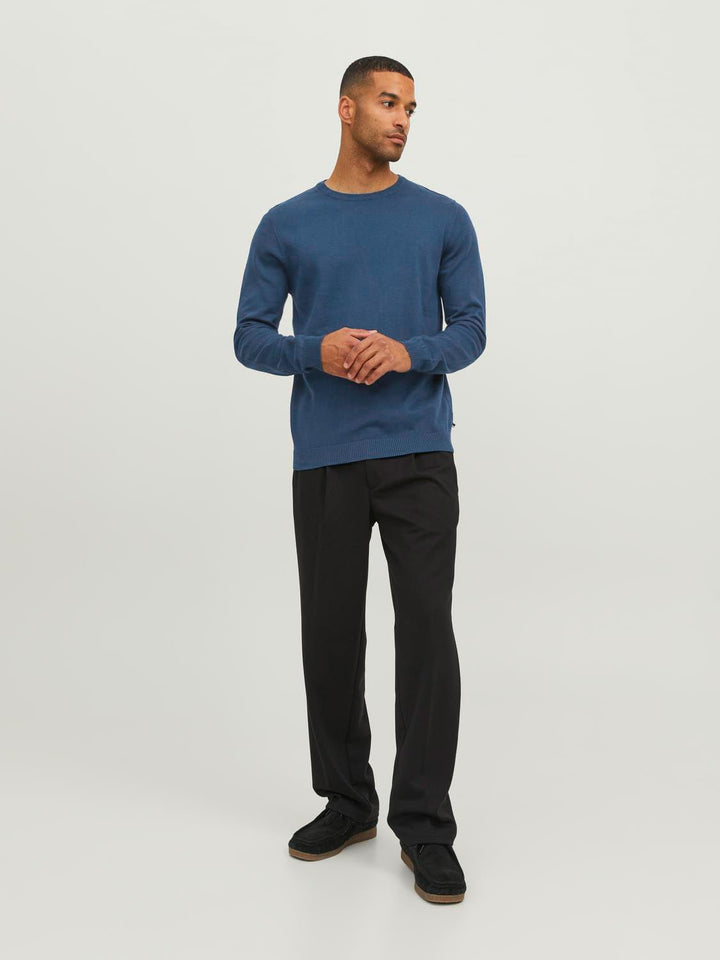 JACK & JONES Male Strickpullover Einfarbig Strickpullover S Blau (Insignia Blue), S Blau (Insignia B
