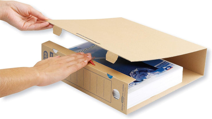 Elba Archiv-Ordner tric system, Wellpappe naturbraun, ohne Bündelungsbügel, 30 Stück