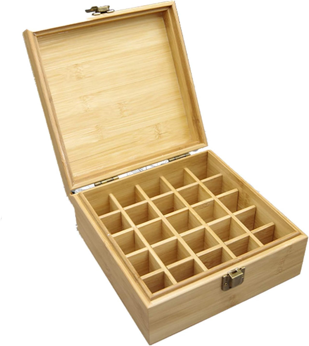 RoseFlower Bambus Ätherisches Öl Organisator Behälter Duftöle Display Ständer, 25 Löcher Aufbewahrun