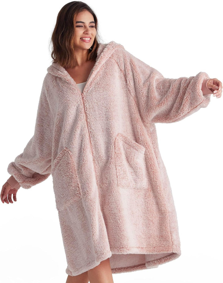 BEDSURE Hoodie Decke mit Ärmeln-Sherpa Kuscheldecke mit Ärmeln Kuschelpullover Tragbare Decke Hoodie