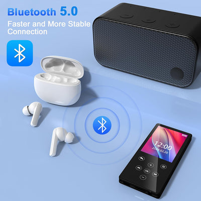 Gueray MP3 Player Bluetooth 64GB MP3 Player mit Lautsprecher und kopfhörer MP3-Player für hörbücher