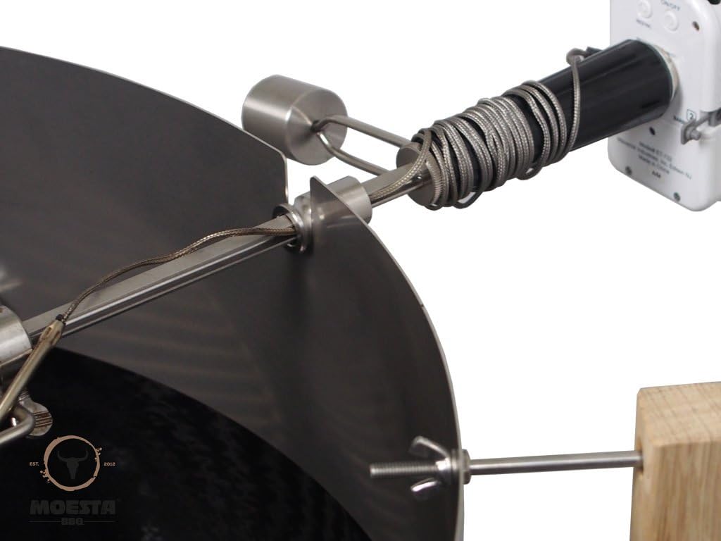 MOESTA-BBQ 10107 Rotisserie-Set für Smokin' PizzaRing - Elektrischer Spiessdreher für Kugelgrill 67