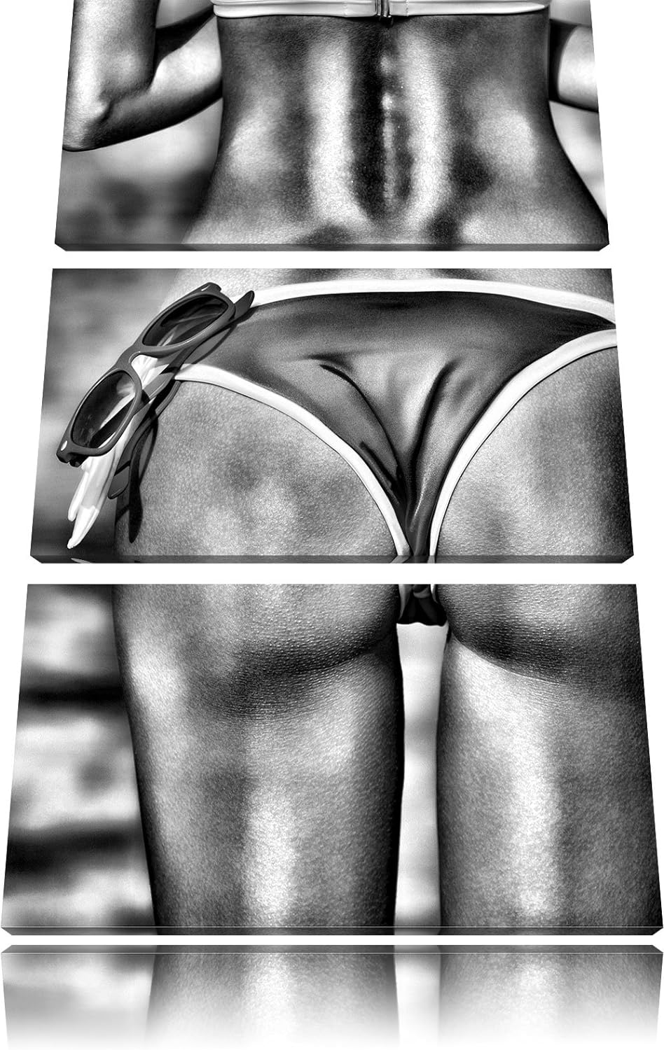 Pixxprint Monocrome, Sexy Po 3-Teiler Leinwandbild 120x80 Bild auf Leinwand