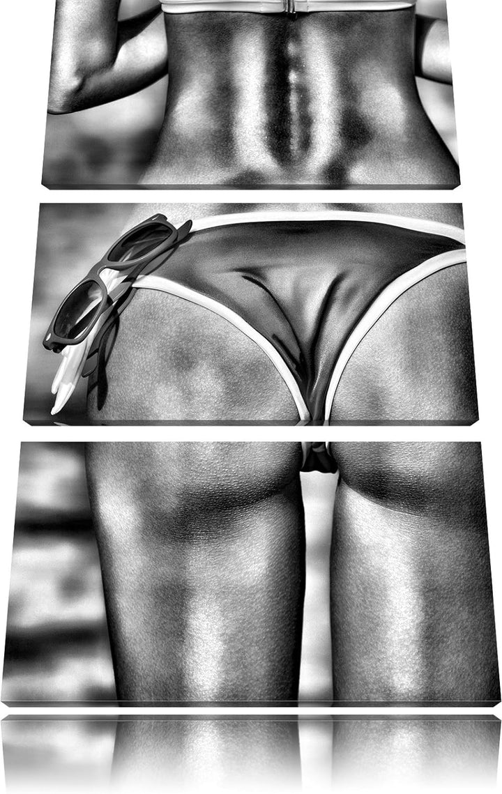 Pixxprint Monocrome, Sexy Po 3-Teiler Leinwandbild 120x80 Bild auf Leinwand