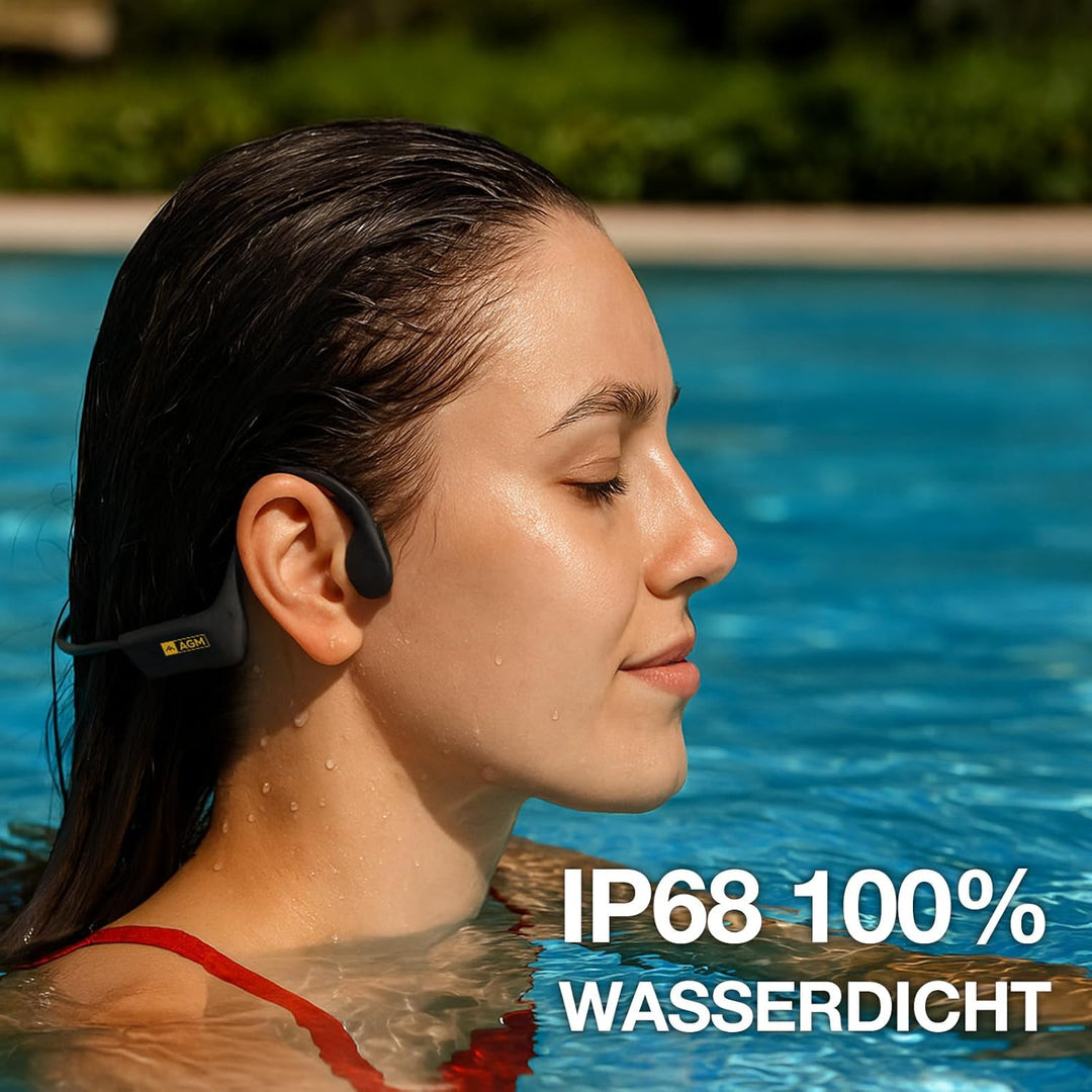 AGM Knochenschall Kopfhörer, Open Ear Kopfhörer Motion Buds Bluetooth 5.4 Kabellos Sportkopfhörer IP