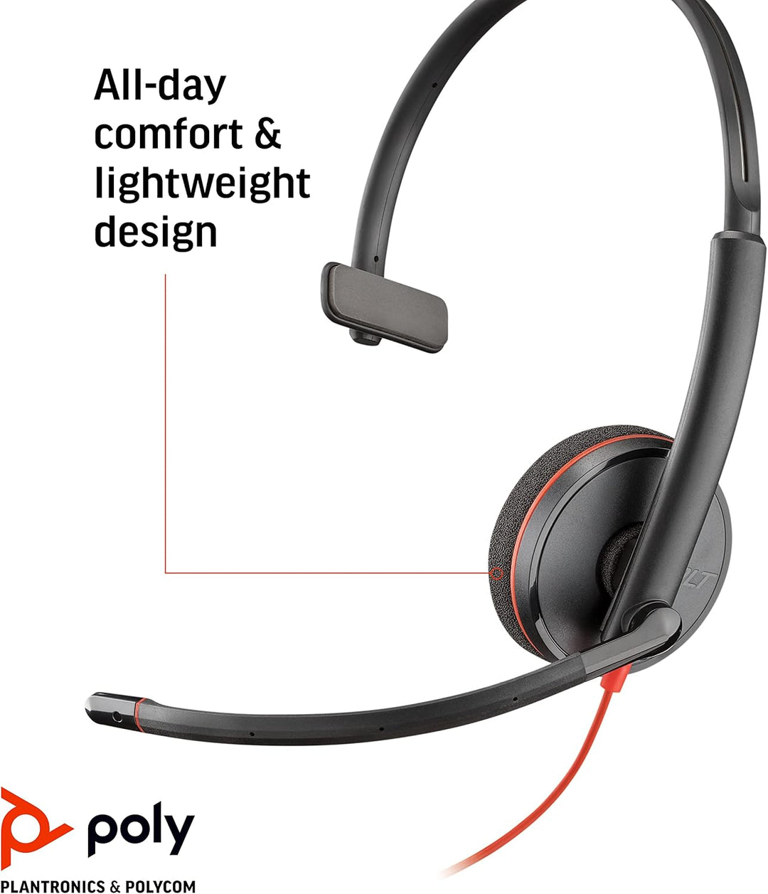 Plantronics Blackwire C3215 Auricular Monoaural Negro