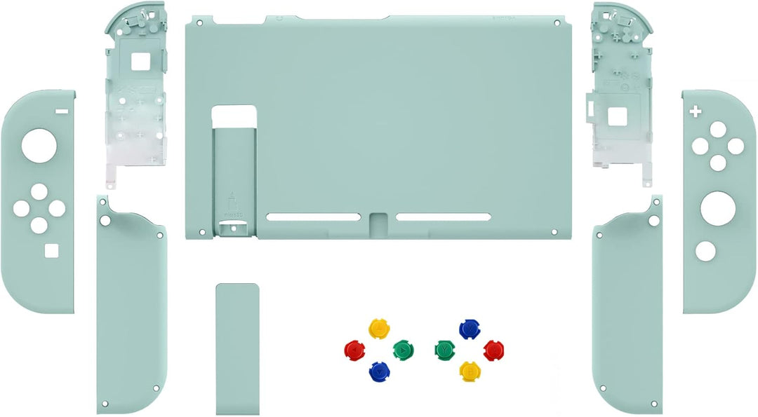 eXtremeRate Hülle Case für Nintendo Switch Joycon/Konsole, Rückgehäuse&Kickstand für Switch Console,