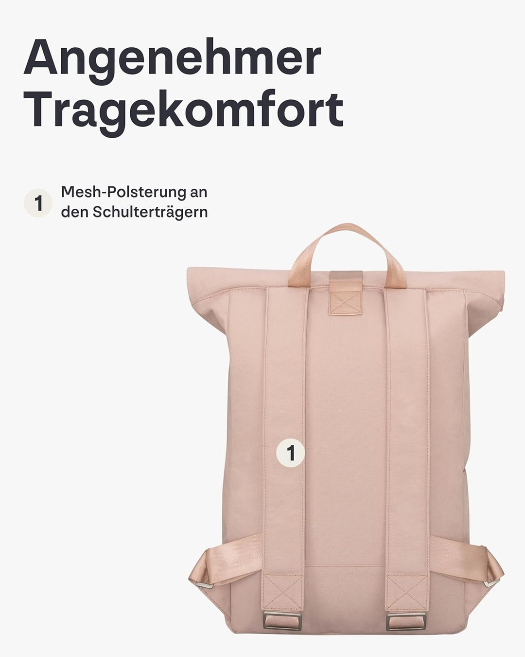 Johnny Urban Rucksack Damen & Herren - Robin Medium - Rolltop Mit Laptopfach für Uni Business Fahrra
