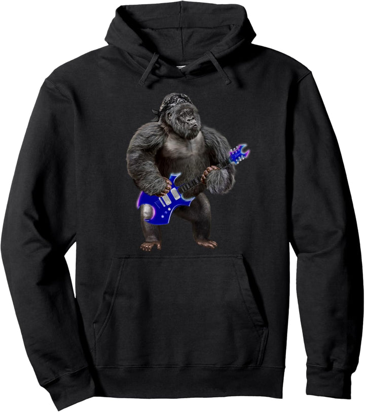 Gorilla spielt E-Gitarre Pullover Hoodie