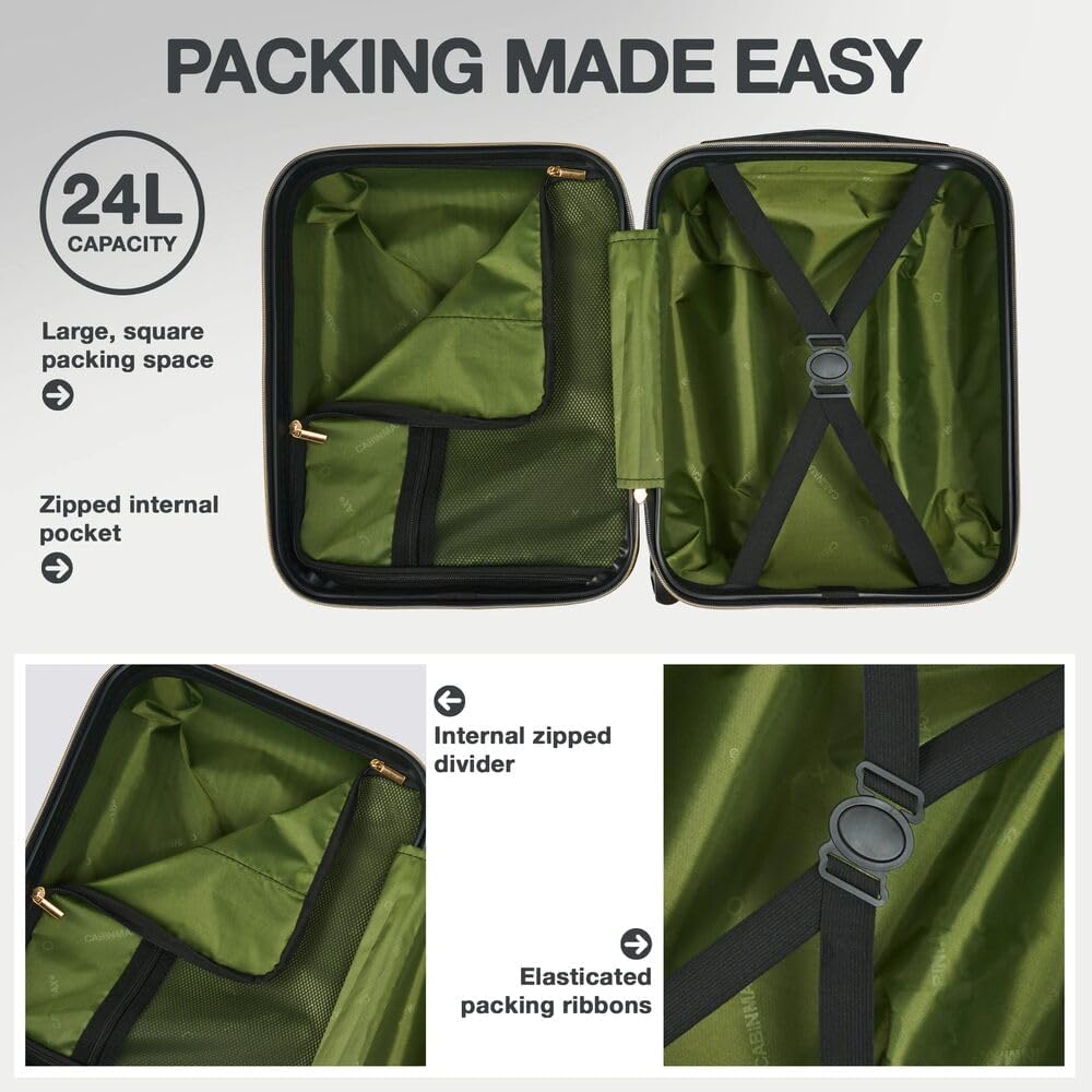 Cabin Max Anode Hartschalen Trolley 40x30x20 cm | 24L Handgepäck Koffer für Ryanair & Wizz Air Unter