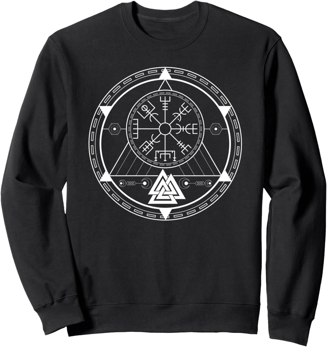 Wikinger Kompass Vegvisir Nordisches Symbol Valknut Sweatshirt