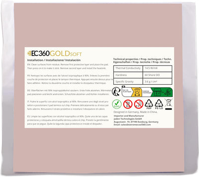 EC360® Gold Soft 14,5W/mK Wärmeleitpad (100 x 100 x 1,0 mm, Soft), 100 x 100 x 1,0 mm, Soft