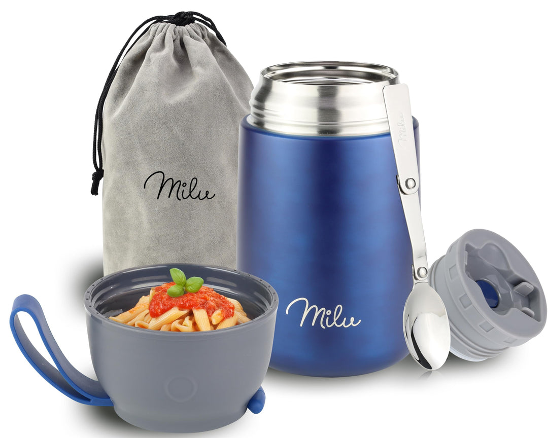 Milu® Thermobehälter 450, 650ml | Edelstahl Warmhaltebehälter | Essensbehälter | Speisegefäss Babyna