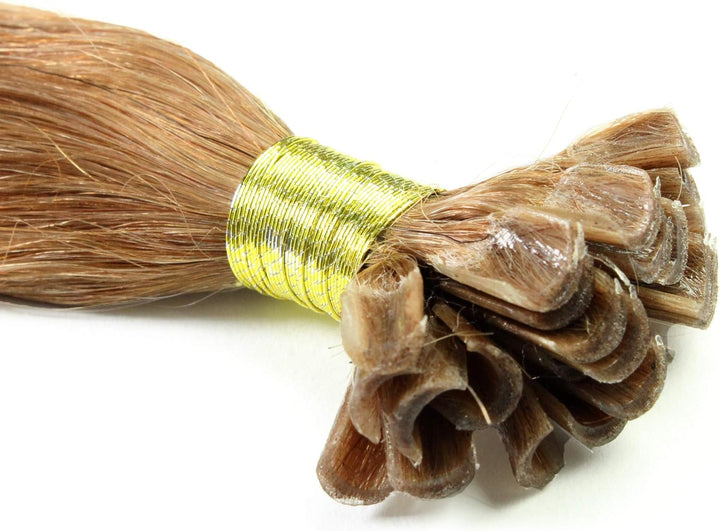 hair2heart Extensions Echthaar Bondings glatt - 50 Strähnen 1g 50cm 8/1 hellblond asch
