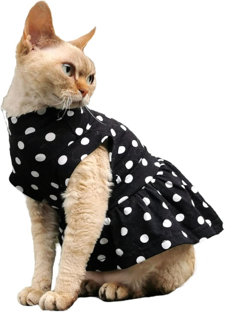 Kotomoda Katzen Kleid Polka-Dot Sphynx Katzen (M), M
