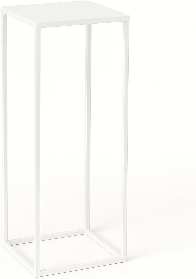 Pflanzenständer Ferro - 24x24x70cm - Farbe Weiss - für Zimmerblumen - Metallregal - Dekorativer Tisc