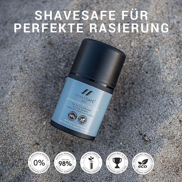 ShaveSafe After Shave Creme Balsam Herren - Nach Der Rasur Von Gesicht, Kopfhaut und Hals Auftragen