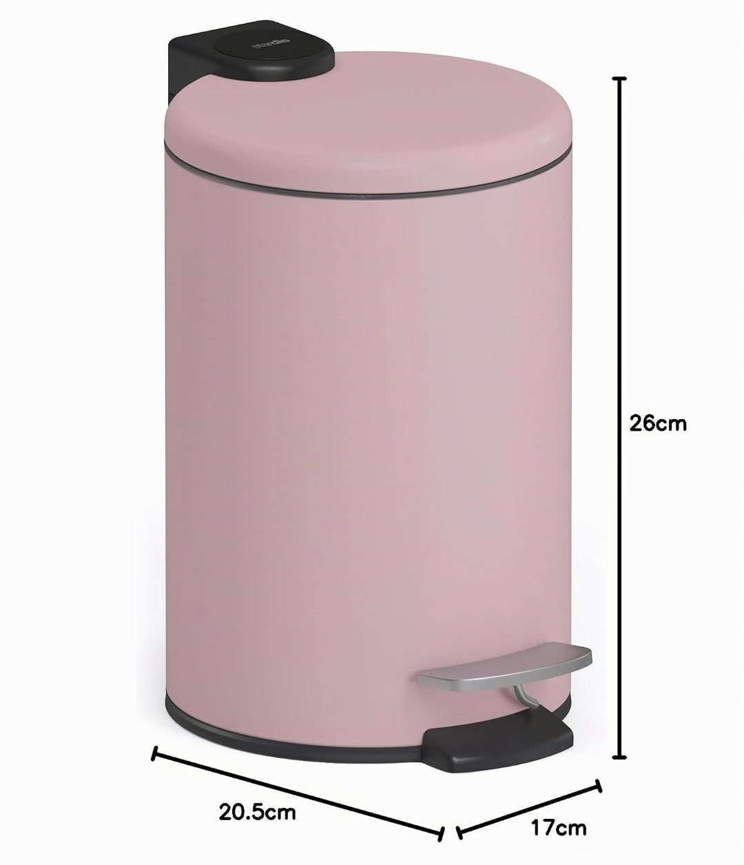 3 Liter Treteimer Edelstahl matt mit Absenkautomatik Klappdeckel leise schliessend Softclose mit Inn