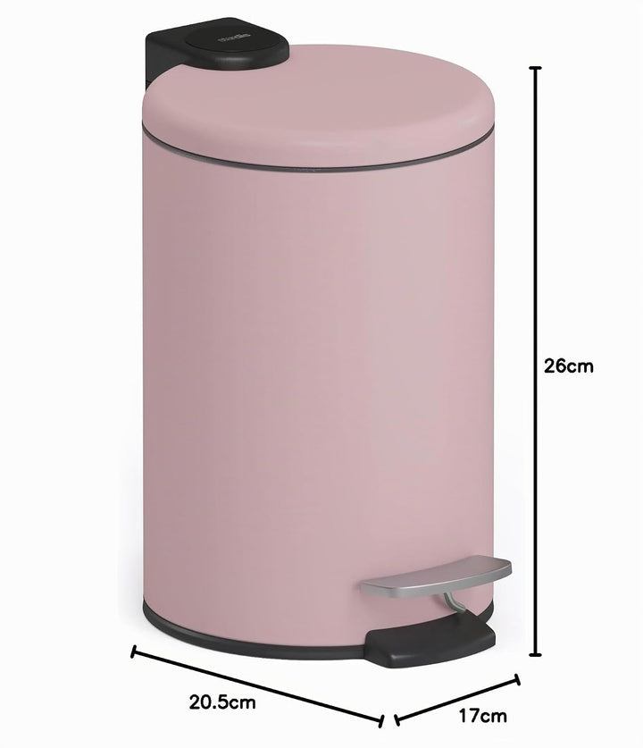 3 Liter Treteimer Edelstahl matt mit Absenkautomatik Klappdeckel leise schliessend Softclose mit Inn
