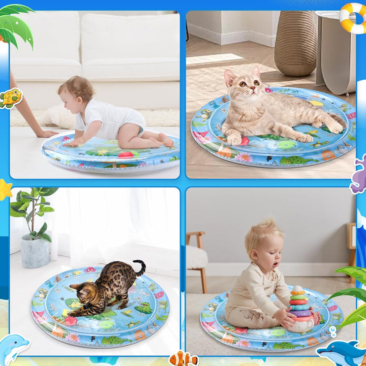Katzen Spielmatte Wasser, Hochwertige Verdickte Sensorische Wasser Spielmatte, Aufblasbare wassersen