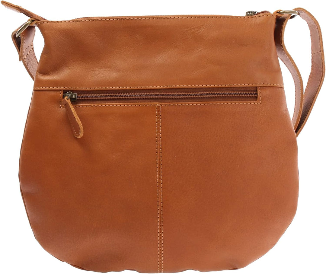 LECONI kleine Schultertasche Damentasche Umhängetasche natur weiche Ledertasche Handtasche Damen Led