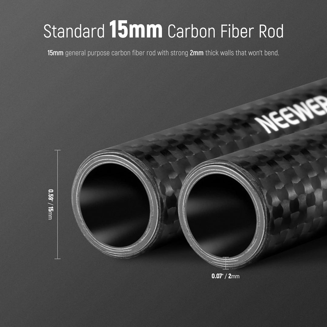 NEEWER 15mm Kohlefaser Verlängerungsstangen 15,7"/40cm Kompatibel mit SmallRig Kompatibel mit Tilta