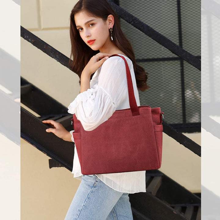 NICOLE & DORIS Canvas Handtasche Damen Grosse Kapazität Tote Tasche Shopper Schultertasche Casual Um