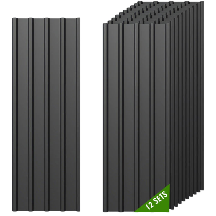 Profilblech Trapezblech 12er Set, 115x45cm (6,21m²) Dachplatten Wellblechplatten, Schwarz Verzinkt M