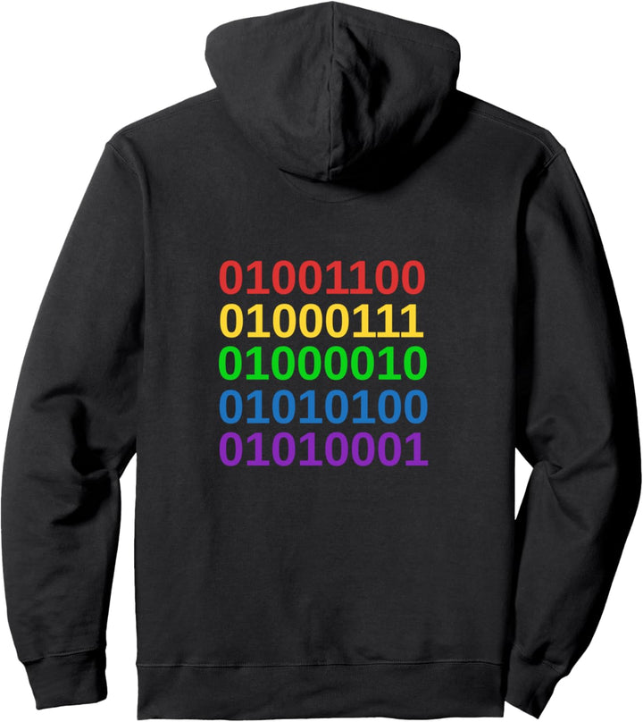 LGBTQ Binärcode Rainbow Gay Pride Pullover Hoodie